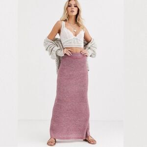 FREE PEOPLE DRAG ME OUT KNITTED  SKIRT